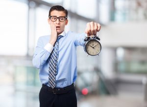 businessman with a clock